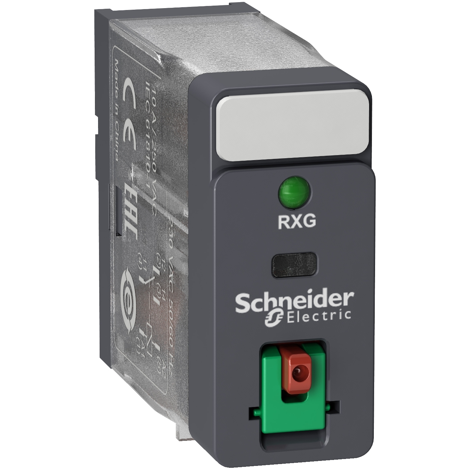 RXG12B7 Schneider Electric interface plug-in relay - HARMONY RXG - 1C/O standard - 24VAC-10A-with LTB and LED