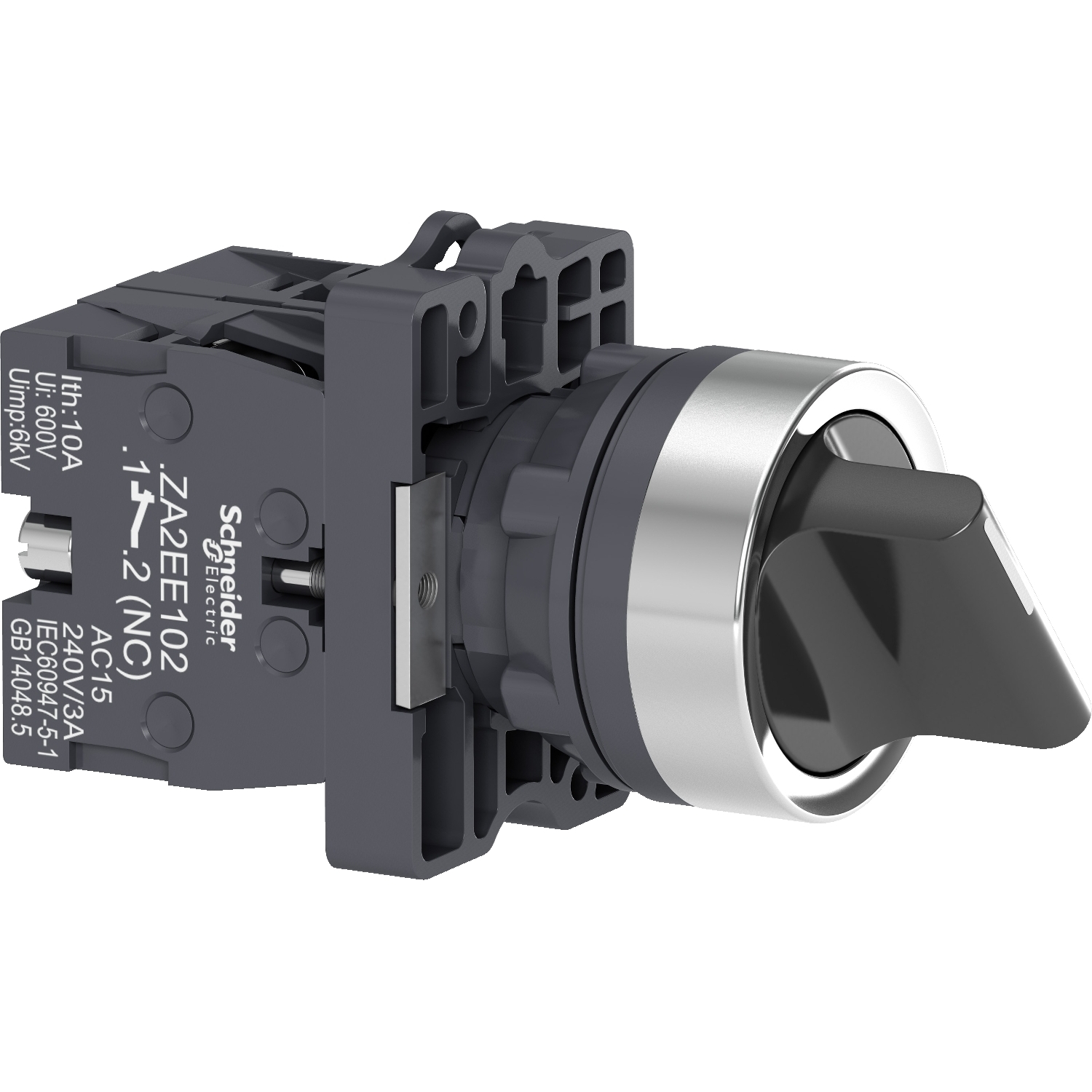 XA2ED25 Schneider Electric selector switch - Ø22 - standard handle - 2 positions - 1NO+1NC