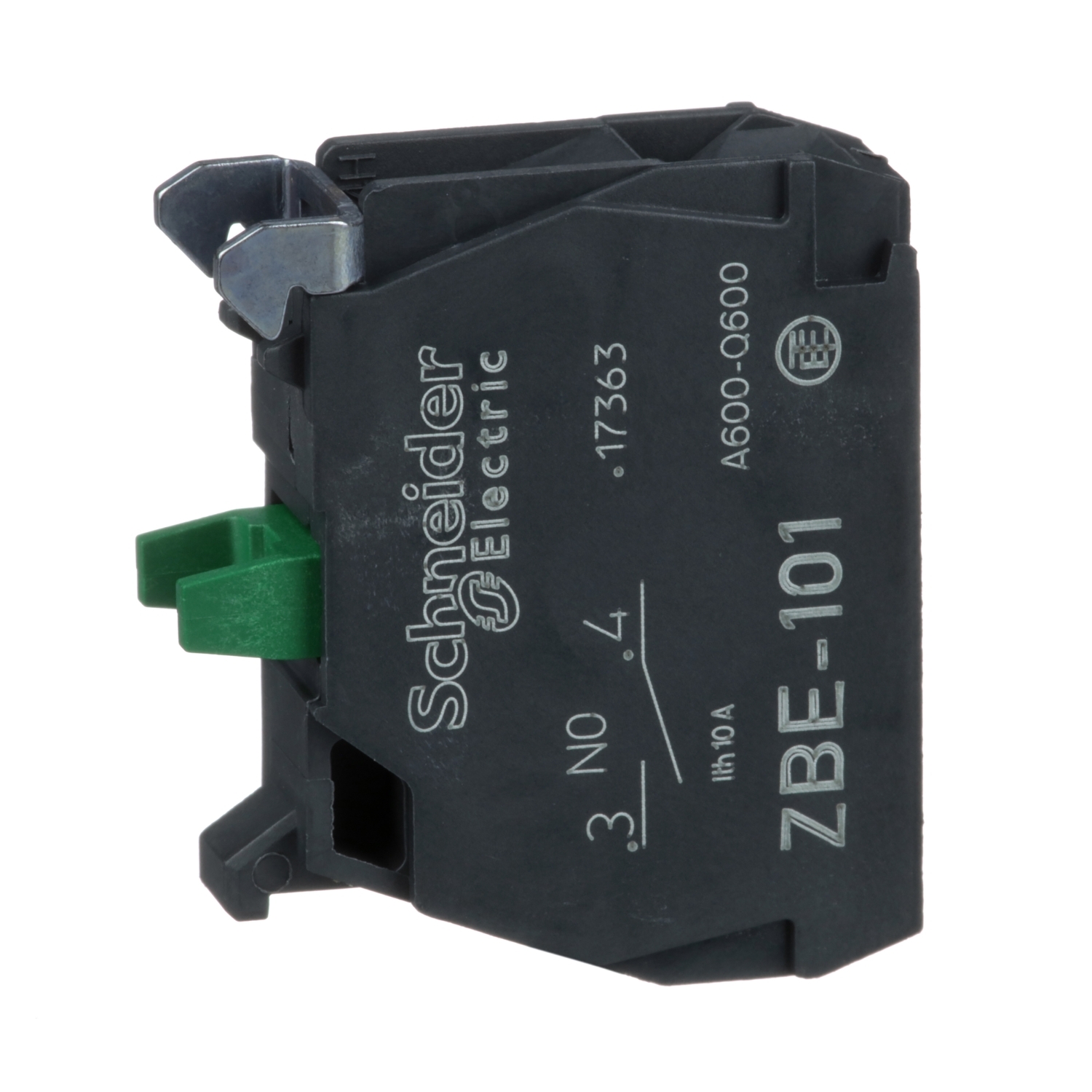 ZBE101 Schneider Electric single contact block for head Ø22 1NO silver alloy screw clamp terminal