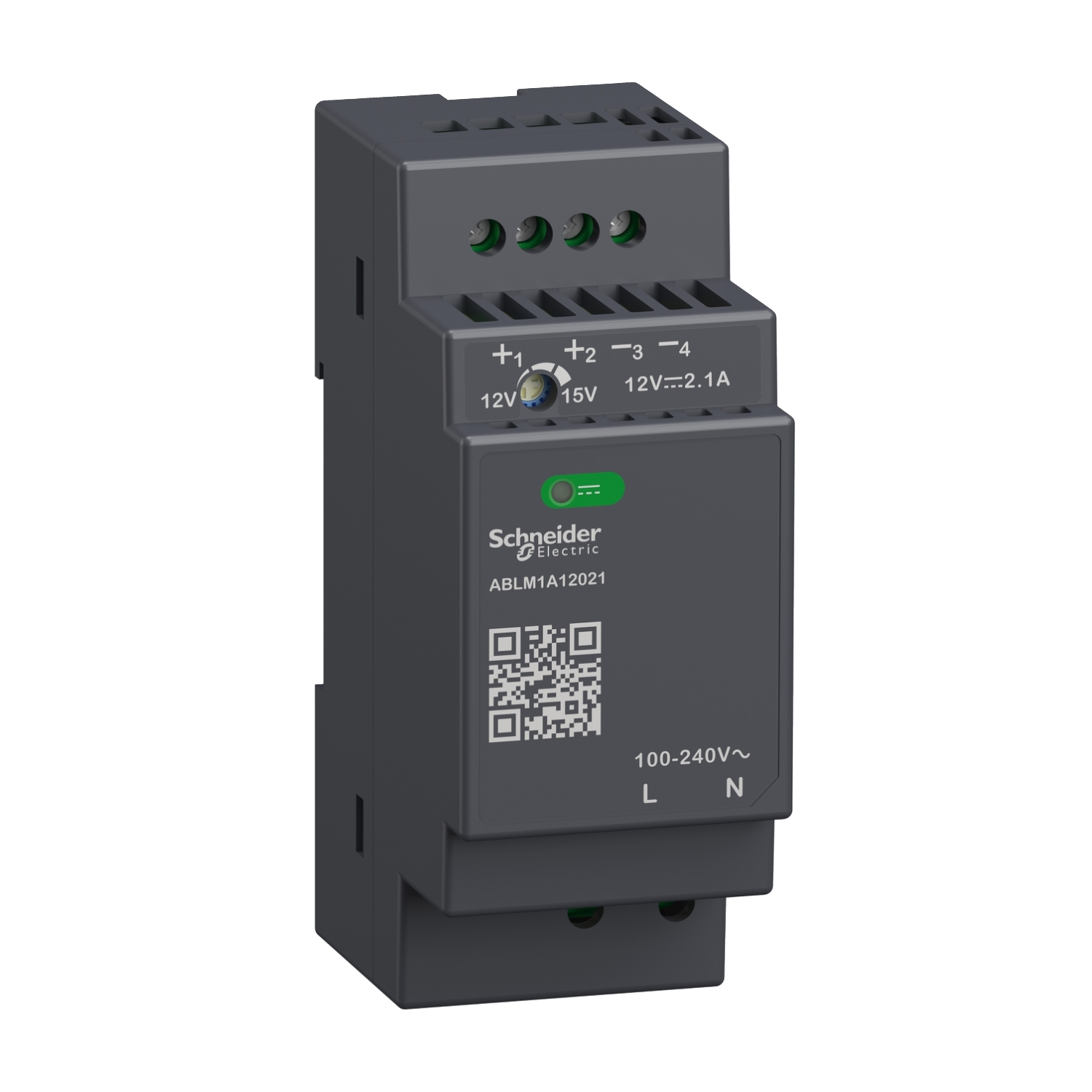 ABLM1A12021 Schneider Electric Regulated Power Supply, 100-240V AC, 12V 2.1 A, single phase, Modular