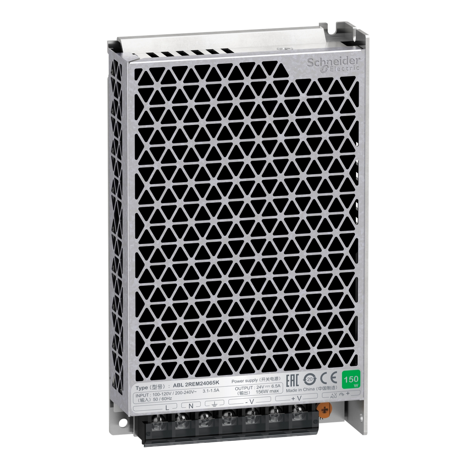 ABL2REM24065K Schneider Electric single phase power supply, 100...240V input, 24V DC output, 156W, 6,5A