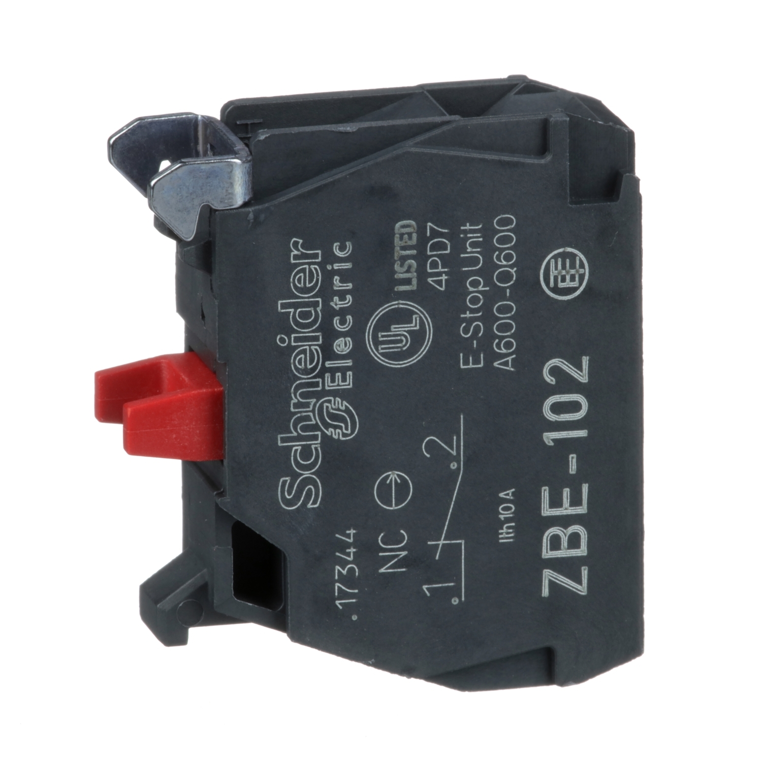 ZBE102 Schneider Electric Single contact block for head Ø22 1NC silver alloy screw clamp terminal
