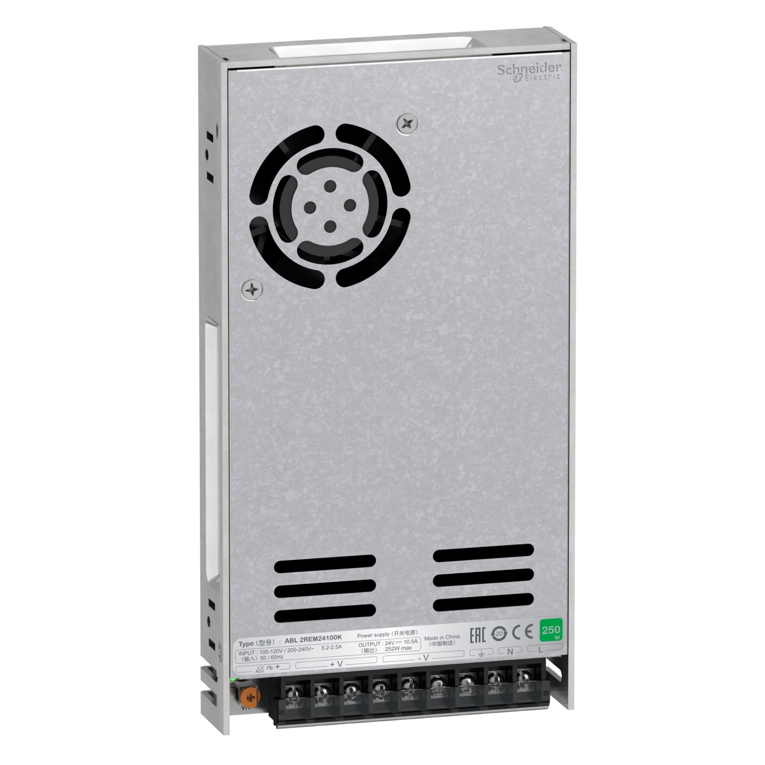 ABL2REM24100K Schneider Electric single phase power supply, 100...240V input, 24V DC output, 252W, 10,5A