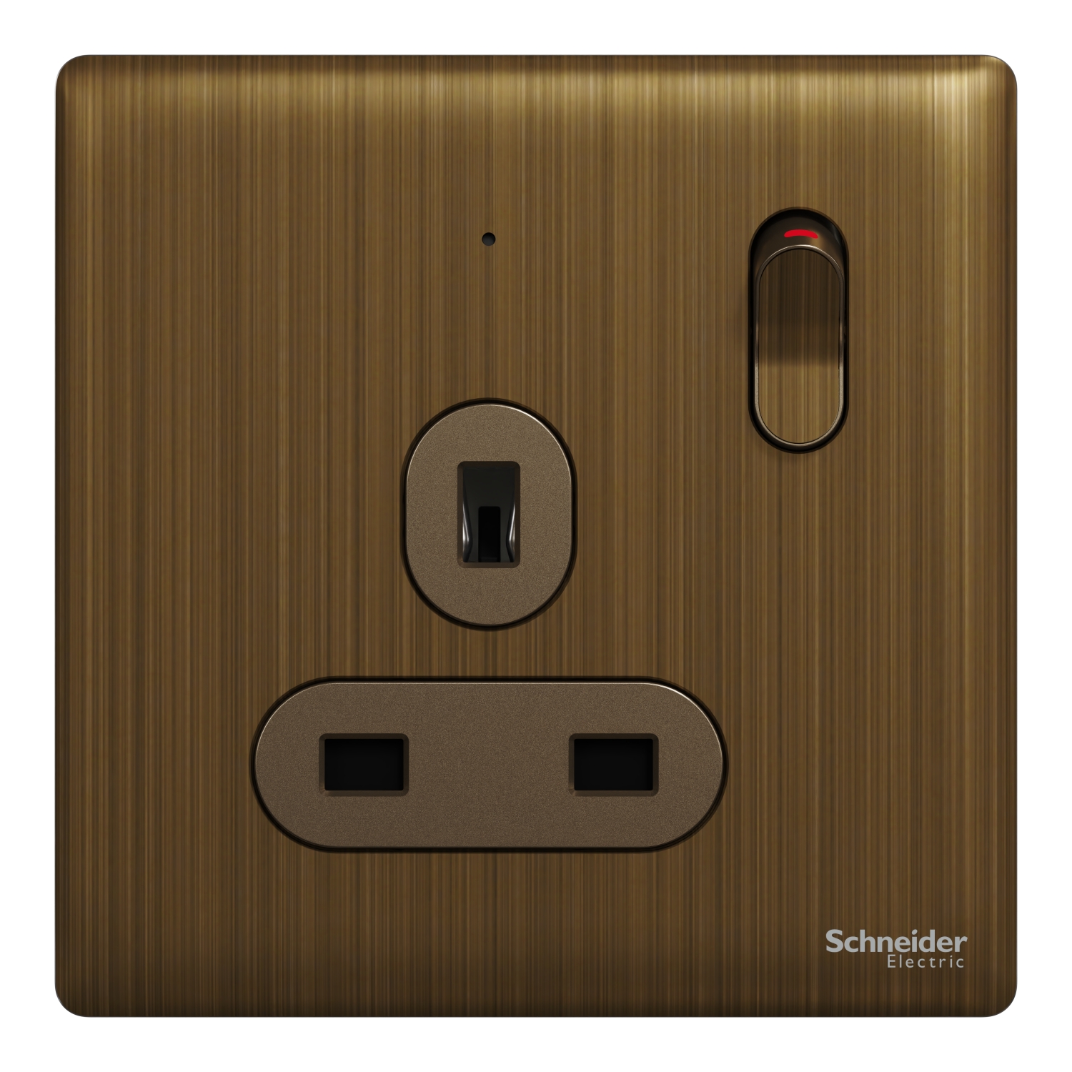 NUX15N_AB Schneider Electric Switched socket, Unica X, 13A, 250V, 1 gang, with LED, antique brass