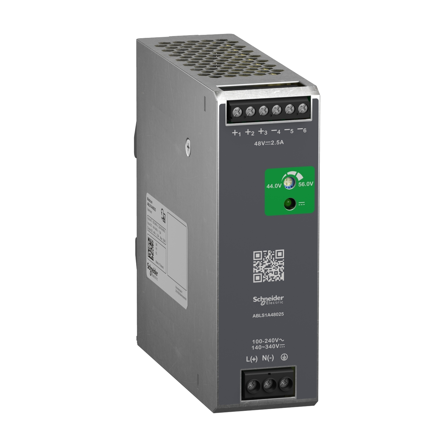 ABLS1A48025 Schneider Electric Regulated Power Supply, 100-240V AC, 48V 2.5 A, single phase, Optimized