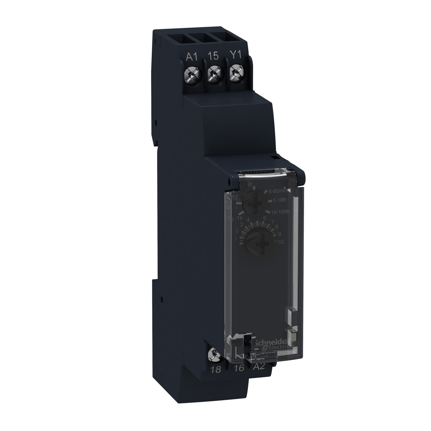 RE17LCBM Schneider Electric off-delay timing relay - control - 1 s..100 h - 24..240 V - solid state output