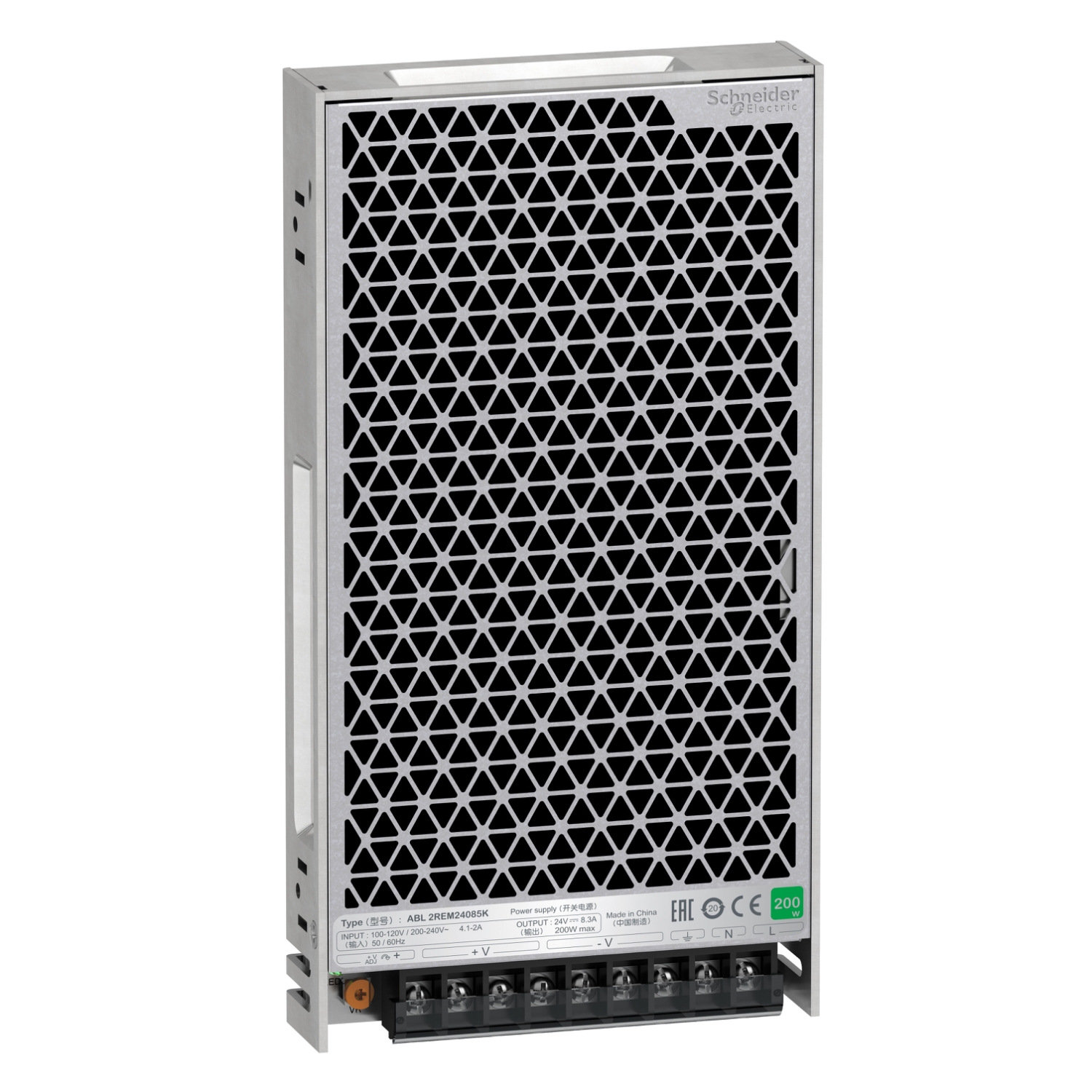 ABL2REM24085K Schneider Electric single phase power supply, 100...240V input, 24V DC output, 200W, 8,3A