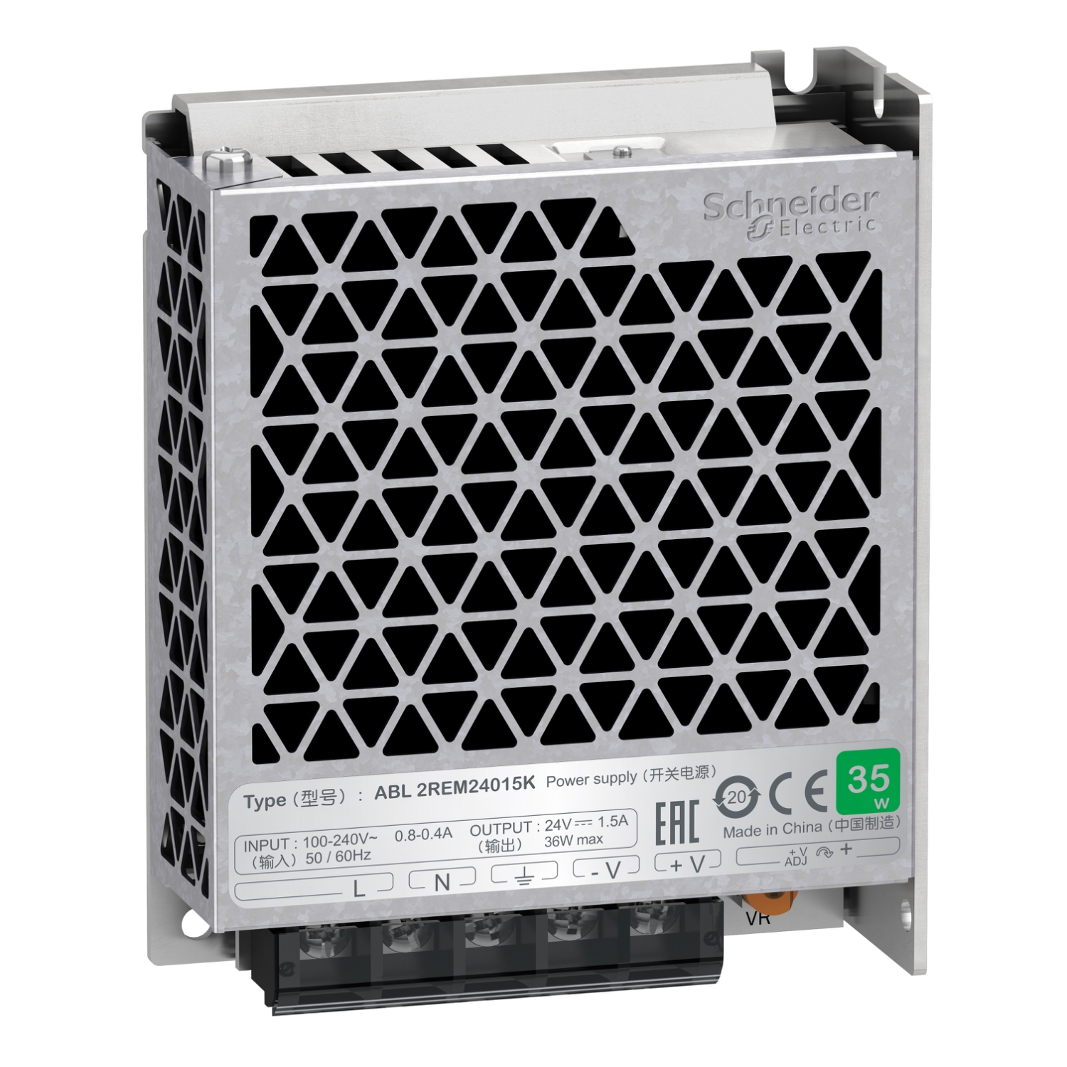 ABL2REM24015K Schneider Electric single phase power supply, 100...240V input, 24V DC output, 36W, 1,5A