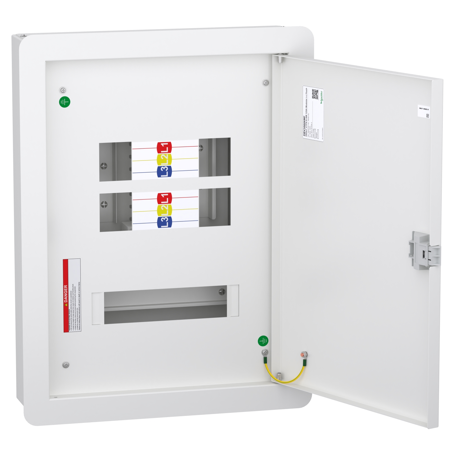 DBV30606MF Schneider Electric VTPN Distribution board, DBSeT, 6+6 module, 125A Modular incomer, IP41, Flush