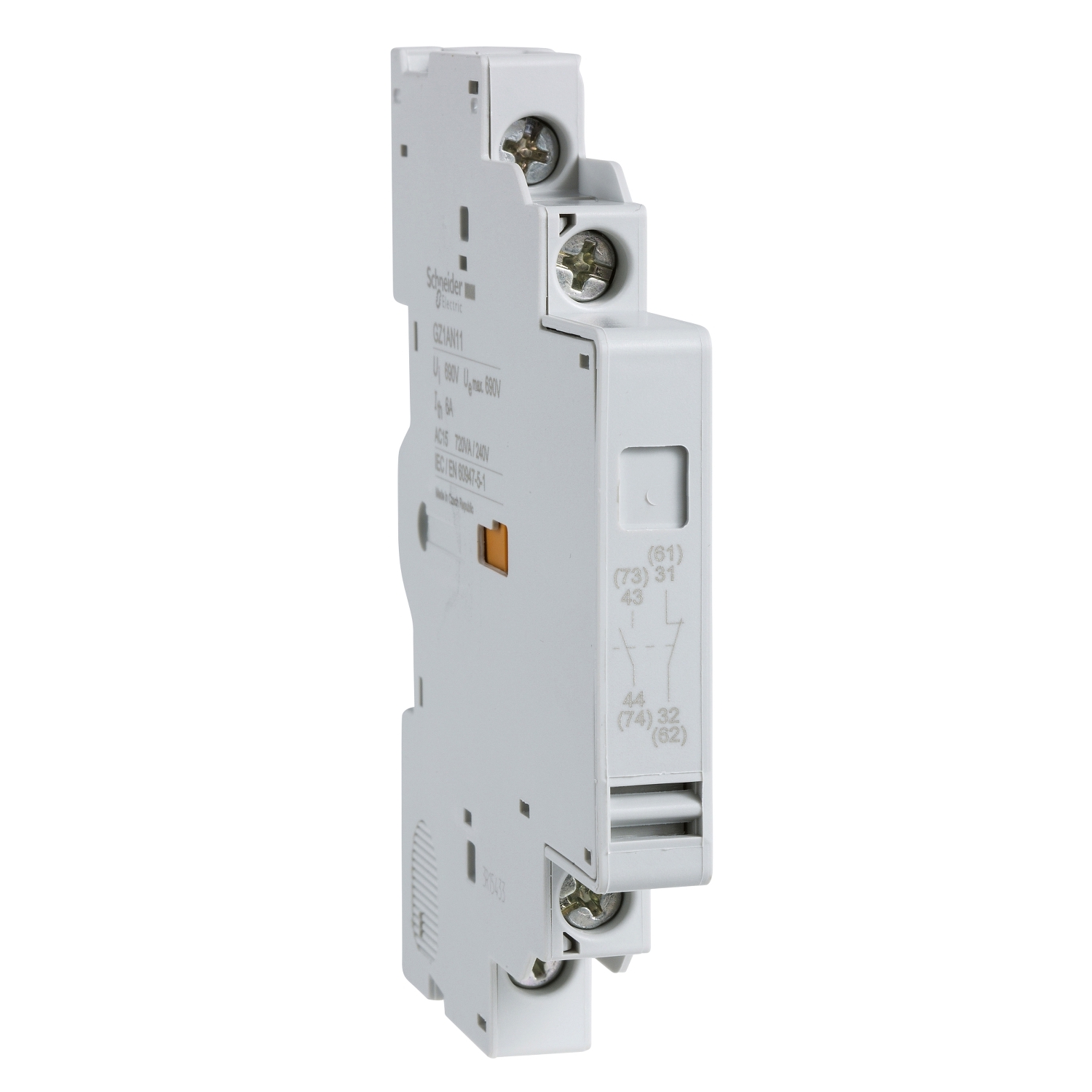 GZ1AN20 Schneider Electric Auxiliary contact block,Easy TeSys Power,2NO,mounted on left hand side