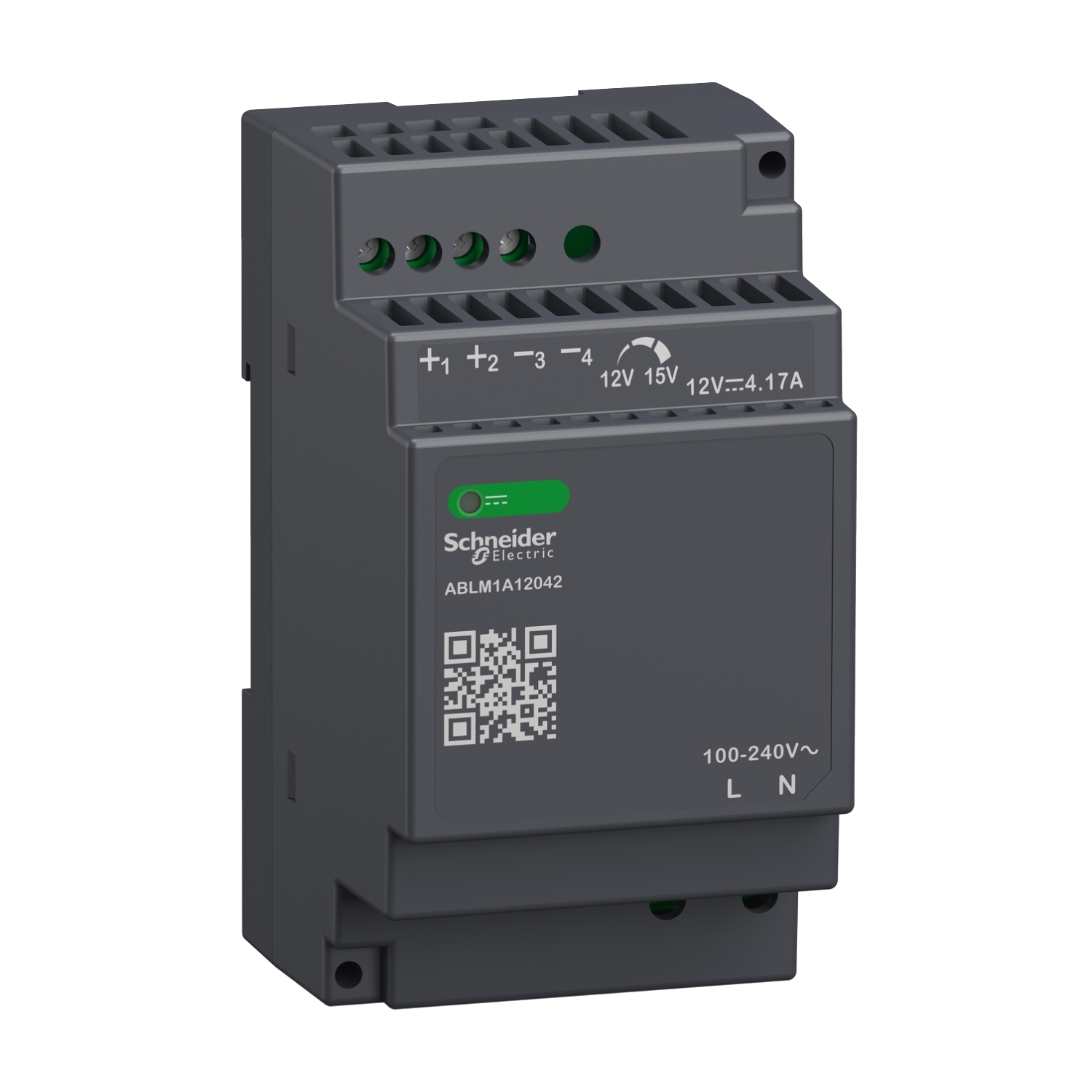 ABLM1A12042 Schneider Electric Regulated Power Supply, 100-240V AC, 12V 4.2 A, single phase, Modular