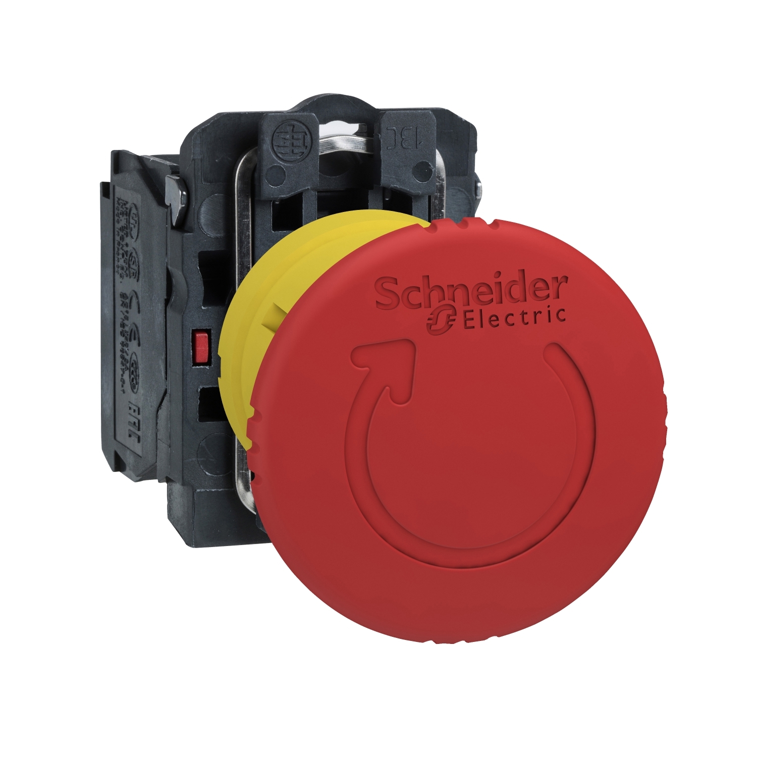 XB5AS8442 Schneider Electric Red Ø40 Emergency stop, switching off pushbutton Ø22 latching turn release 1NC