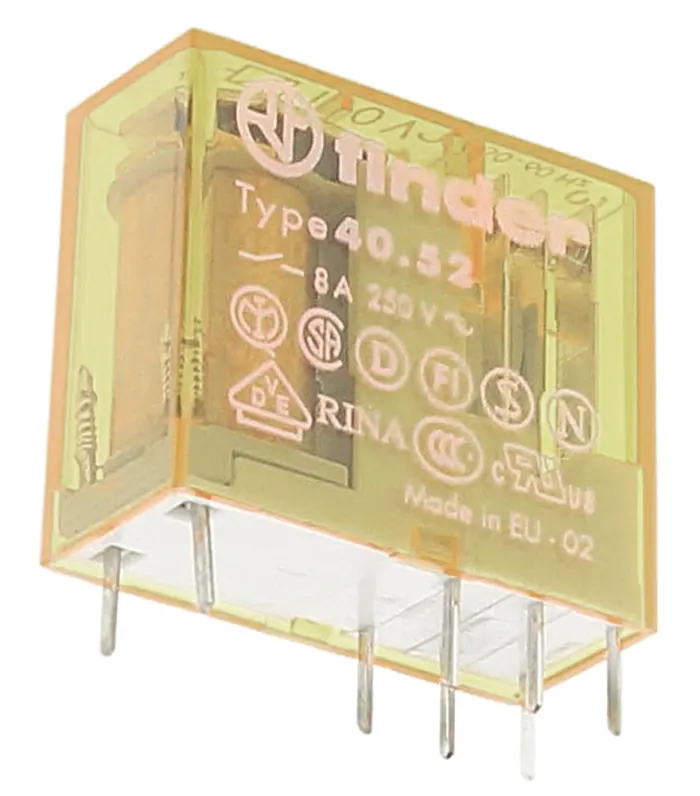  405281100000 Finder PCB Mount Relay, 110V ac Coil, 8A  Switching Current, DPDT