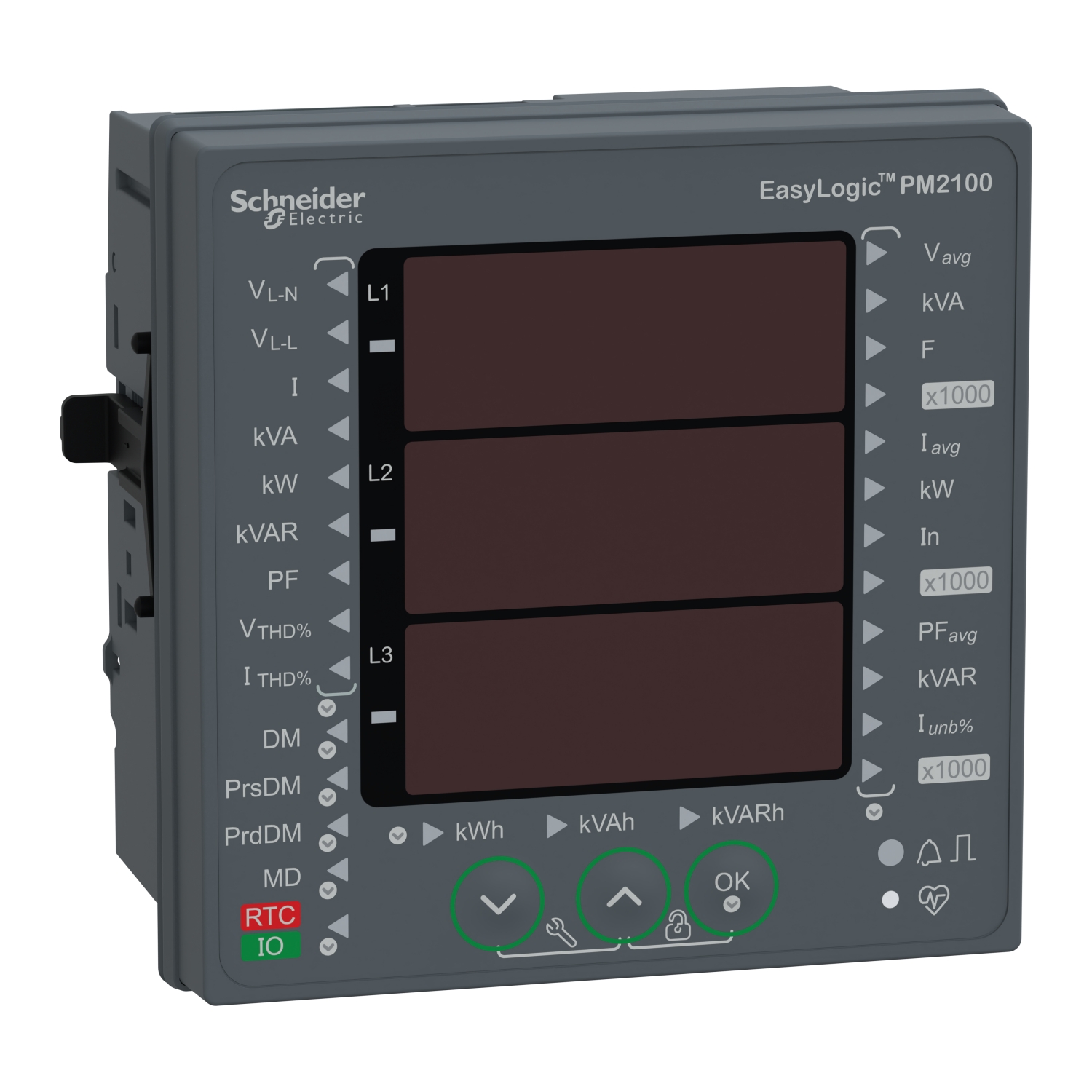 METSEPM2130 Schneider Electric EasyLogic PM2130, Power & Energy meter, up to the 31st harmonic, LED display, RS485, class 0.5S